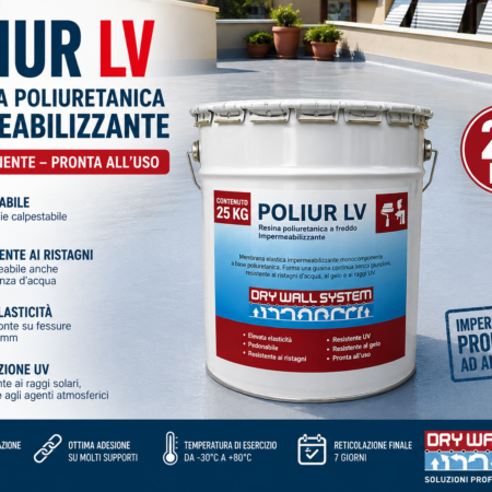 Poliur LV - Resina poliureica per impermeabilizzare le superfici - 25 Kg