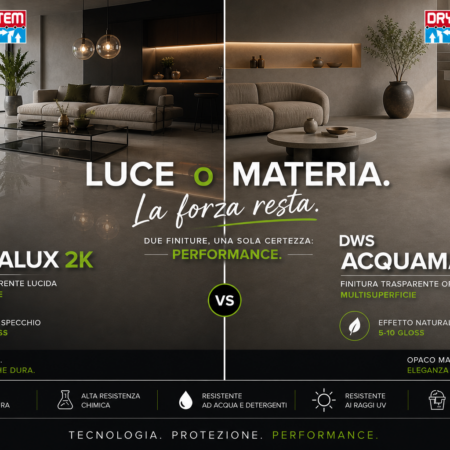 Finitura trasparente microcemento e materico Lucida/Opaca Dws AcquaMatt/AcquaLux