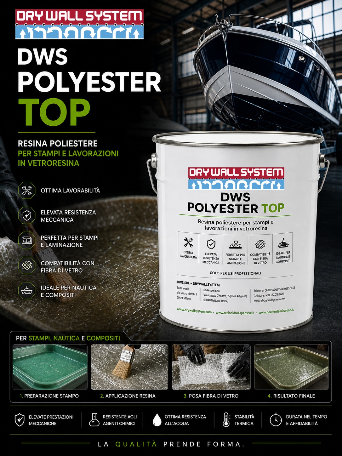 DWS POLYESTER TOP Resina poliestere per stampi,riparazioni nautiche e compositi